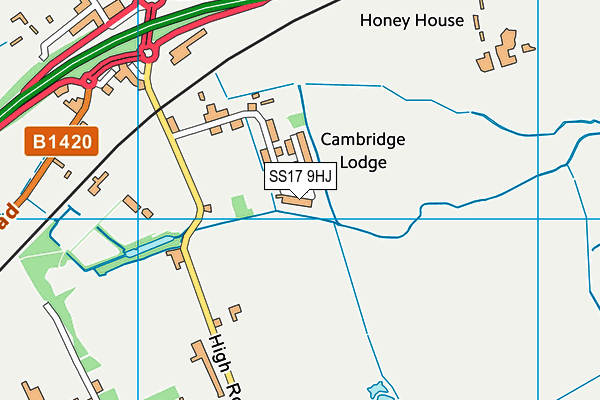 SS17 9HJ map - OS VectorMap District (Ordnance Survey) SS17 9HJ map - OS VectorMap District (Ordnance Survey)
