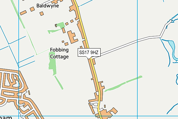 SS17 9HZ map - OS VectorMap District (Ordnance Survey) SS17 9HZ map - OS VectorMap District (Ordnance Survey)