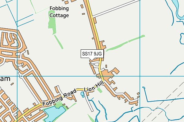 SS17 9JG map - OS VectorMap District (Ordnance Survey) SS17 9JG map - OS VectorMap District (Ordnance Survey)
