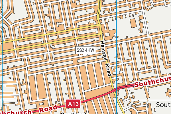 SS2 4HW map - OS VectorMap District (Ordnance Survey) SS2 4HW map - OS VectorMap District (Ordnance Survey)