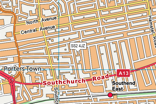 SS2 4JZ map - OS VectorMap District (Ordnance Survey) SS2 4JZ map - OS VectorMap District (Ordnance Survey)