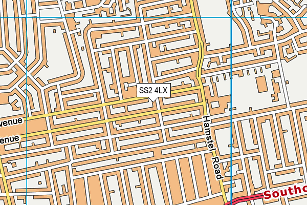 SS2 4LX map - OS VectorMap District (Ordnance Survey) SS2 4LX map - OS VectorMap District (Ordnance Survey)
