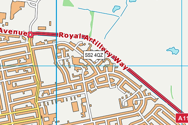 SS2 4QZ map - OS VectorMap District (Ordnance Survey) SS2 4QZ map - OS VectorMap District (Ordnance Survey)