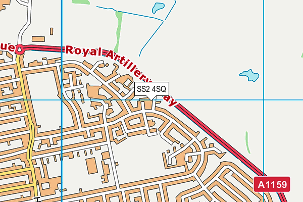 SS2 4SQ map - OS VectorMap District (Ordnance Survey) SS2 4SQ map - OS VectorMap District (Ordnance Survey)