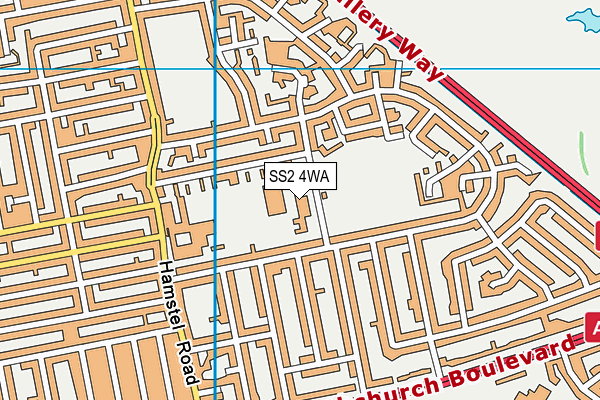 SS2 4WA map - OS VectorMap District (Ordnance Survey) SS2 4WA map - OS VectorMap District (Ordnance Survey)