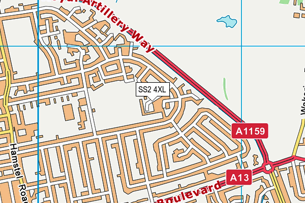 SS2 4XL map - OS VectorMap District (Ordnance Survey) SS2 4XL map - OS VectorMap District (Ordnance Survey)