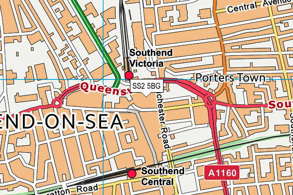 SS2 5BG map - OS VectorMap District (Ordnance Survey) SS2 5BG map - OS VectorMap District (Ordnance Survey)
