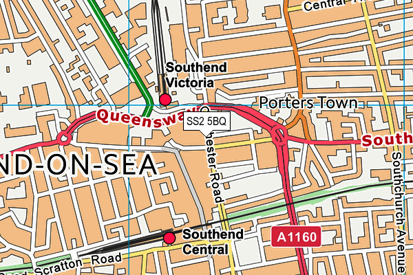 SS2 5BQ map - OS VectorMap District (Ordnance Survey) SS2 5BQ map - OS VectorMap District (Ordnance Survey)