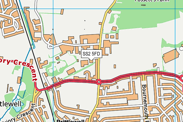 SS2 5FD map - OS VectorMap District (Ordnance Survey) SS2 5FD map - OS VectorMap District (Ordnance Survey)