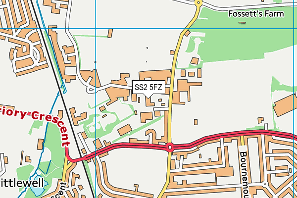 SS2 5FZ map - OS VectorMap District (Ordnance Survey) SS2 5FZ map - OS VectorMap District (Ordnance Survey)
