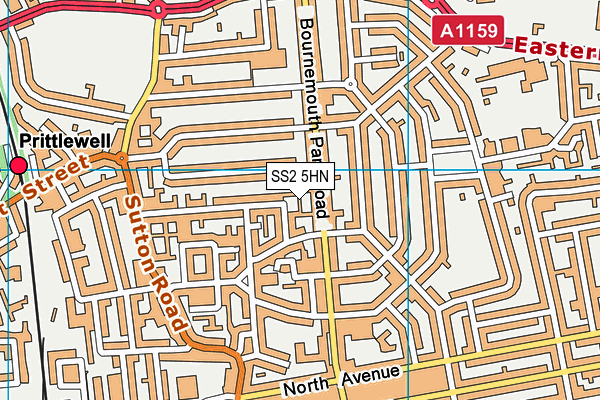 SS2 5HN map - OS VectorMap District (Ordnance Survey) SS2 5HN map - OS VectorMap District (Ordnance Survey)
