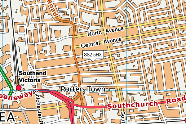 SS2 5HX map - OS VectorMap District (Ordnance Survey) SS2 5HX map - OS VectorMap District (Ordnance Survey)