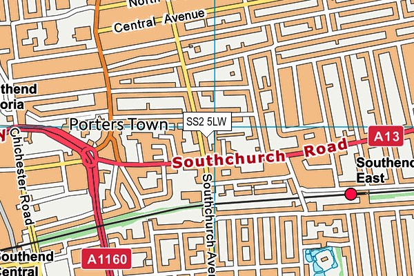 SS2 5LW map - OS VectorMap District (Ordnance Survey) SS2 5LW map - OS VectorMap District (Ordnance Survey)