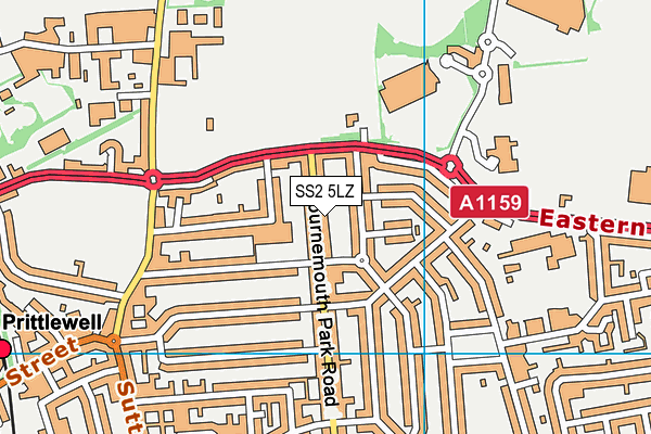 SS2 5LZ map - OS VectorMap District (Ordnance Survey) SS2 5LZ map - OS VectorMap District (Ordnance Survey)