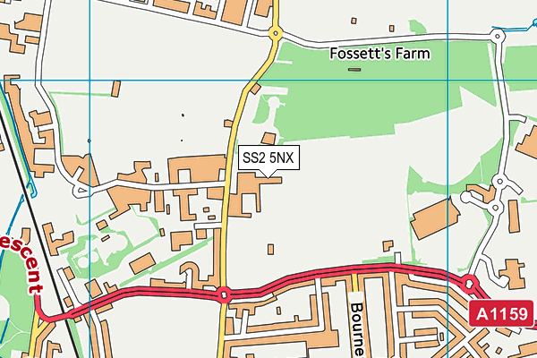 SS2 5NX map - OS VectorMap District (Ordnance Survey) SS2 5NX map - OS VectorMap District (Ordnance Survey)