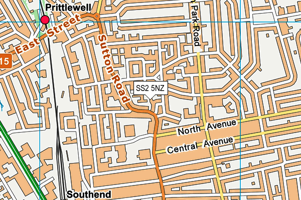 SS2 5NZ map - OS VectorMap District (Ordnance Survey) SS2 5NZ map - OS VectorMap District (Ordnance Survey)