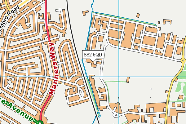 SS2 5QD map - OS VectorMap District (Ordnance Survey) SS2 5QD map - OS VectorMap District (Ordnance Survey)