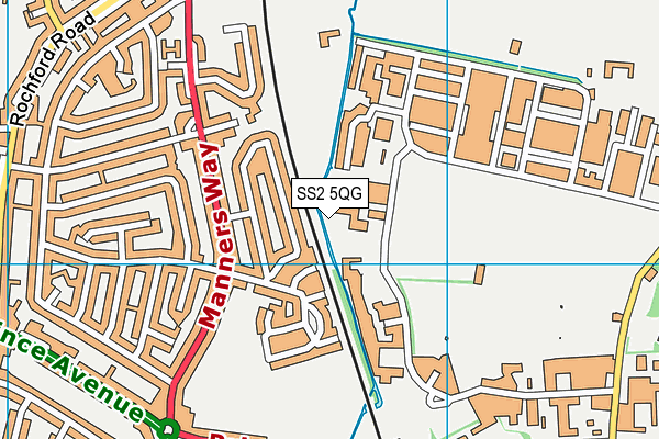 SS2 5QG map - OS VectorMap District (Ordnance Survey) SS2 5QG map - OS VectorMap District (Ordnance Survey)