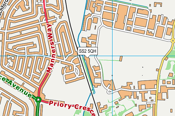 SS2 5QH map - OS VectorMap District (Ordnance Survey) SS2 5QH map - OS VectorMap District (Ordnance Survey)