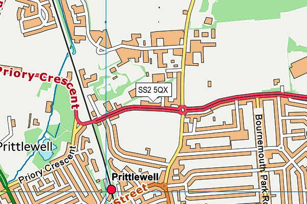SS2 5QX map - OS VectorMap District (Ordnance Survey)