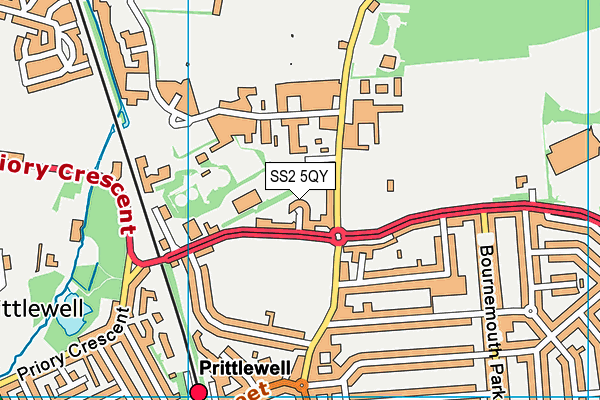 SS2 5QY map - OS VectorMap District (Ordnance Survey) SS2 5QY map - OS VectorMap District (Ordnance Survey)