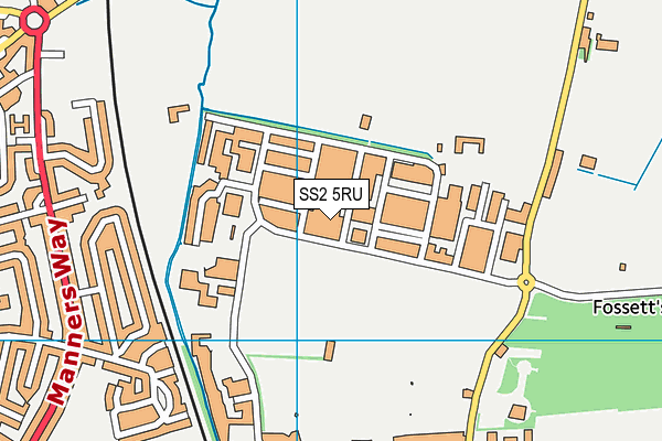 SS2 5RU map - OS VectorMap District (Ordnance Survey) SS2 5RU map - OS VectorMap District (Ordnance Survey)
