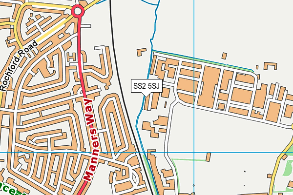 SS2 5SJ map - OS VectorMap District (Ordnance Survey) SS2 5SJ map - OS VectorMap District (Ordnance Survey)