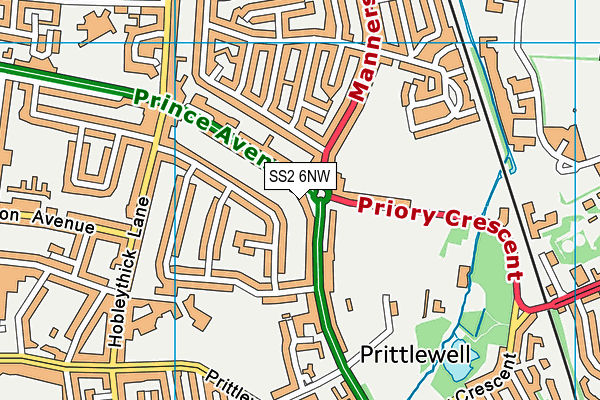 SS2 6NW map - OS VectorMap District (Ordnance Survey)