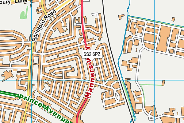 SS2 6PZ map - OS VectorMap District (Ordnance Survey) SS2 6PZ map - OS VectorMap District (Ordnance Survey)