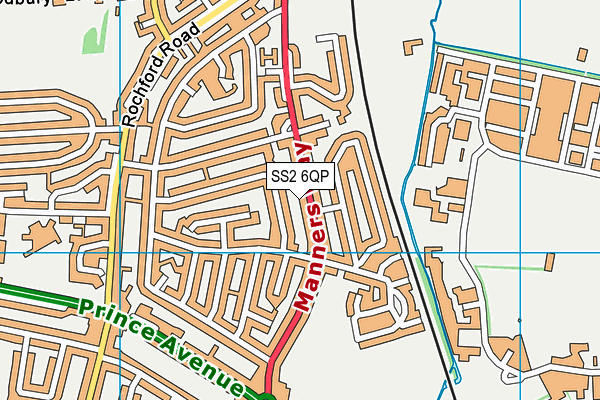 SS2 6QP map - OS VectorMap District (Ordnance Survey) SS2 6QP map - OS VectorMap District (Ordnance Survey)