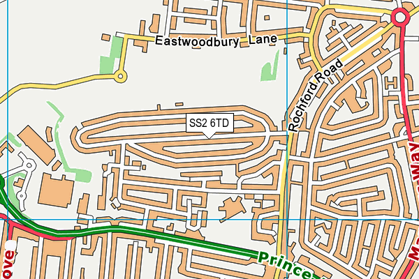 SS2 6TD map - OS VectorMap District (Ordnance Survey) SS2 6TD map - OS VectorMap District (Ordnance Survey)