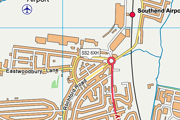 SS2 6XH map - OS VectorMap District (Ordnance Survey) SS2 6XH map - OS VectorMap District (Ordnance Survey)