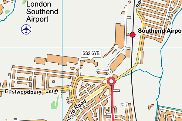 SS2 6YB map - OS VectorMap District (Ordnance Survey) SS2 6YB map - OS VectorMap District (Ordnance Survey)