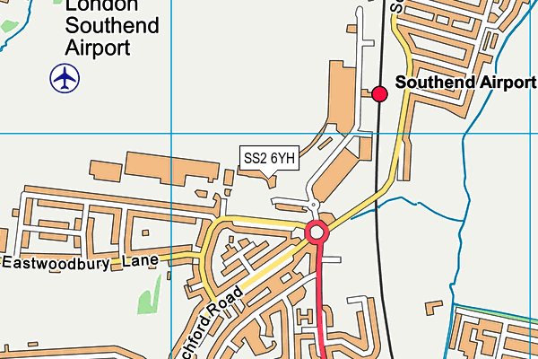 SS2 6YH map - OS VectorMap District (Ordnance Survey) SS2 6YH map - OS VectorMap District (Ordnance Survey)