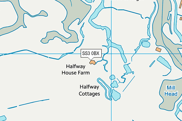 SS3 0BX map - OS VectorMap District (Ordnance Survey) SS3 0BX map - OS VectorMap District (Ordnance Survey)