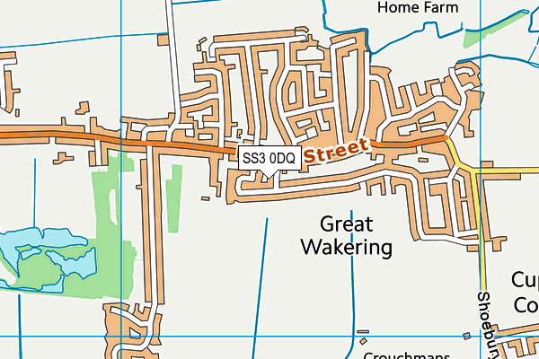 SS3 0DQ map - OS VectorMap District (Ordnance Survey)