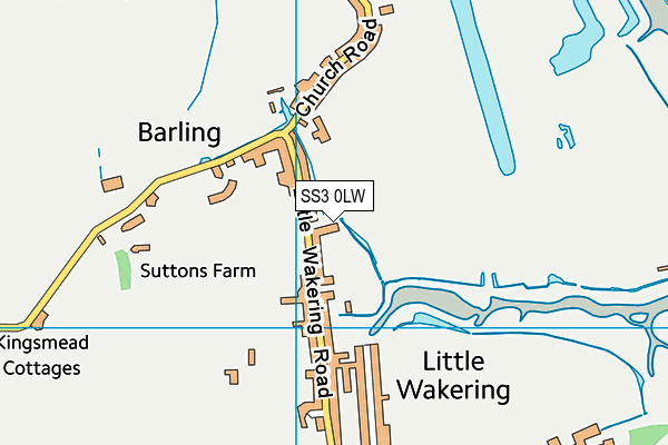SS3 0LW map - OS VectorMap District (Ordnance Survey) SS3 0LW map - OS VectorMap District (Ordnance Survey)