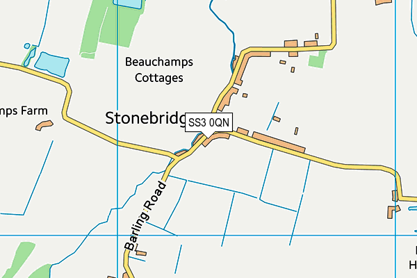 SS3 0QN map - OS VectorMap District (Ordnance Survey) SS3 0QN map - OS VectorMap District (Ordnance Survey)