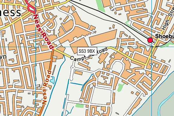 SS3 9BX map - OS VectorMap District (Ordnance Survey) SS3 9BX map - OS VectorMap District (Ordnance Survey)