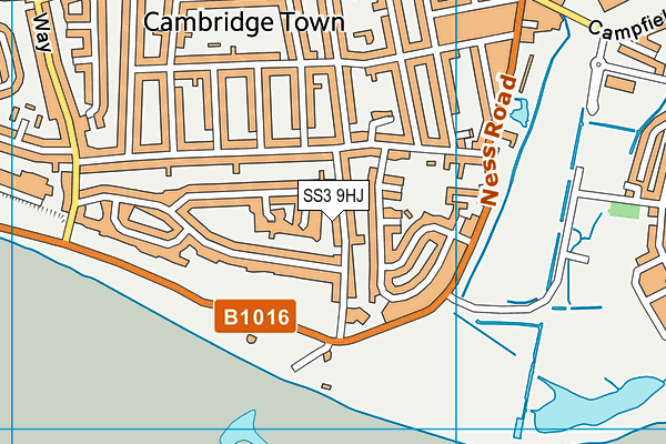 SS3 9HJ map - OS VectorMap District (Ordnance Survey) SS3 9HJ map - OS VectorMap District (Ordnance Survey)
