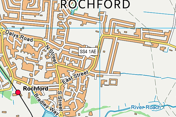 SS4 1AE map - OS VectorMap District (Ordnance Survey) SS4 1AE map - OS VectorMap District (Ordnance Survey)