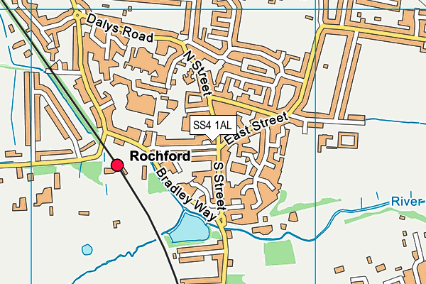 SS4 1AL map - OS VectorMap District (Ordnance Survey)