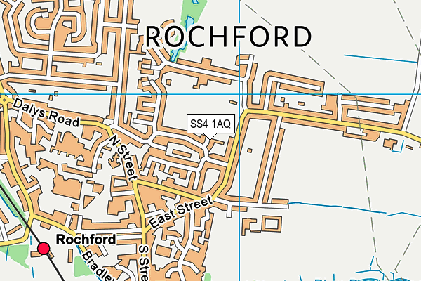SS4 1AQ map - OS VectorMap District (Ordnance Survey) SS4 1AQ map - OS VectorMap District (Ordnance Survey)