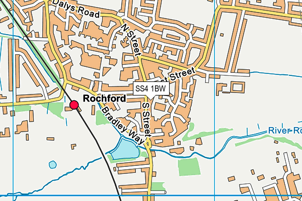 SS4 1BW map - OS VectorMap District (Ordnance Survey) SS4 1BW map - OS VectorMap District (Ordnance Survey)