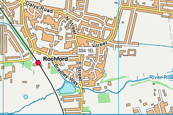 SS4 1EL map - OS VectorMap District (Ordnance Survey) SS4 1EL map - OS VectorMap District (Ordnance Survey)