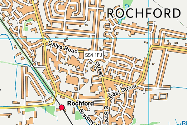 SS4 1FJ map - OS VectorMap District (Ordnance Survey) SS4 1FJ map - OS VectorMap District (Ordnance Survey)