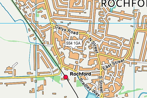 SS4 1GA map - OS VectorMap District (Ordnance Survey) SS4 1GA map - OS VectorMap District (Ordnance Survey)
