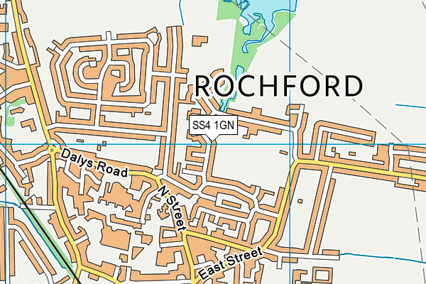 SS4 1GN map - OS VectorMap District (Ordnance Survey) SS4 1GN map - OS VectorMap District (Ordnance Survey)