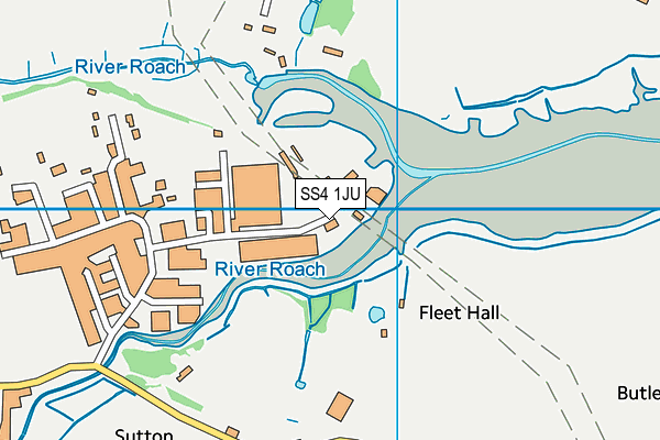 SS4 1JU map - OS VectorMap District (Ordnance Survey) SS4 1JU map - OS VectorMap District (Ordnance Survey)