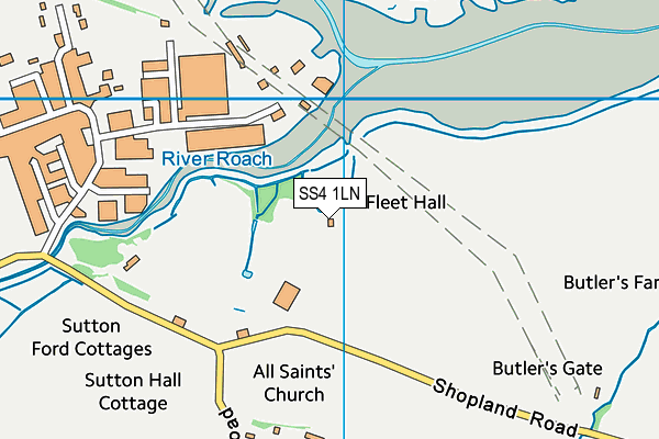 SS4 1LN map - OS VectorMap District (Ordnance Survey) SS4 1LN map - OS VectorMap District (Ordnance Survey)